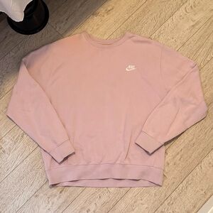 Nike Light Pink Sweatshirt with White Swoosh Tag